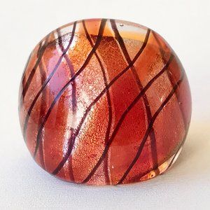 Murano Style Glass Dome Cocktail Ring Size 7 8